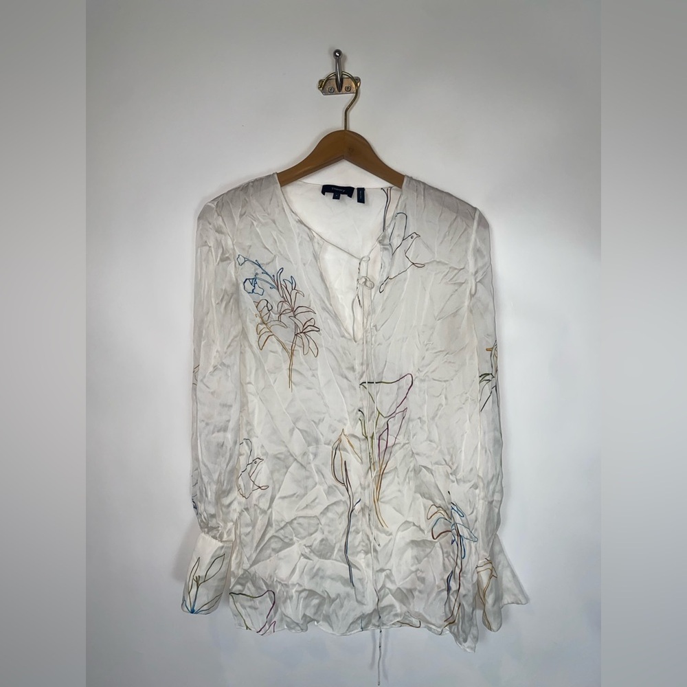 Theory Silk Fluid Tunic‎ Nature Charmeuse P/ XS